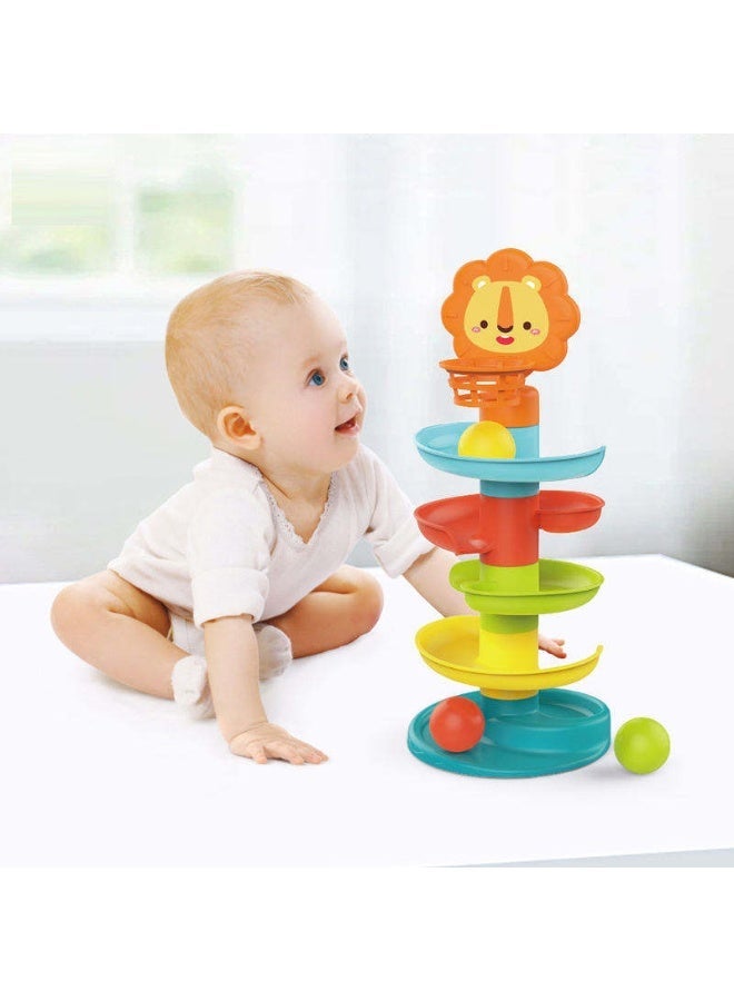 Mini Treasures Rolling Ball Tracking Toy Set – Colorful Baby Toys Slide Track Tower | Early Educational Ball Drop Game for Toddlers | Plastic Swirling Tower with Rolling Balls – Stackable Activity Toy (MultiColor) - Image 2
